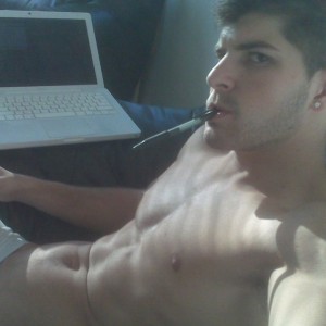Guys taking selfshot pictures to share on the internet